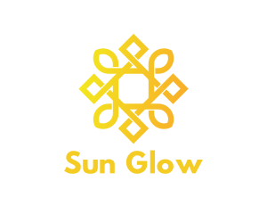 Geometric Golden Sun logo design