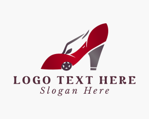 Driving - Car Lady Shoes logo design