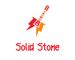 Rock - Thunder Guitar Band logo design