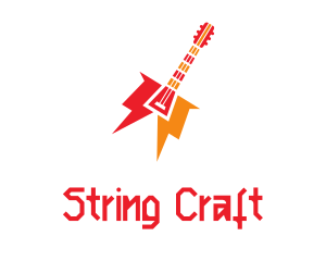 String - Thunder Guitar Band logo design