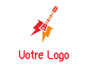 Rock - Thunder Guitar Band logo design