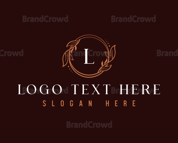 Elegant Leaf Wreath Logo