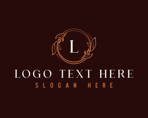 Luxe - Elegant Leaf Wreath logo design