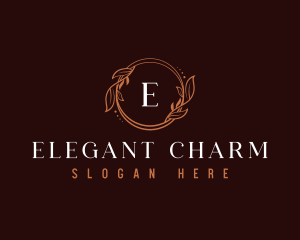 Elegant Leaf Wreath  logo design