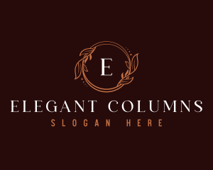 Elegant Leaf Wreath  logo design