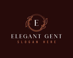 Elegant Leaf Wreath  logo design