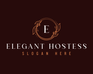 Elegant Leaf Wreath  logo design