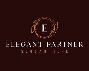 Elegant Leaf Wreath  logo design