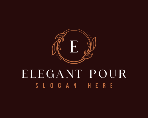 Elegant Leaf Wreath  logo design