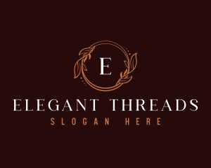 Elegant Leaf Wreath  logo design