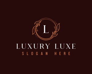 Elegant Leaf Wreath  logo design