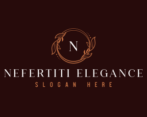 Elegant Leaf Wreath  logo design