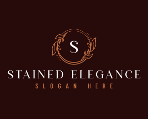 Elegant Leaf Wreath  logo design