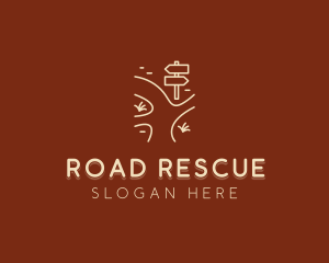 Road Pathway Sign  logo design