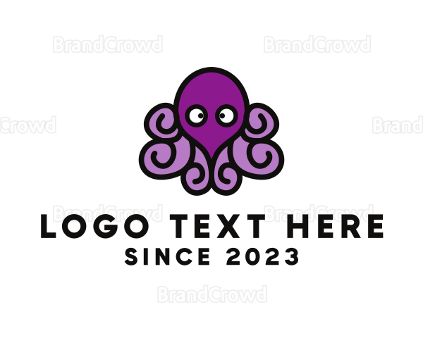 Cute Cartoon Octopus Logo