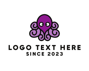 Aquarium - Cute Cartoon Octopus logo design