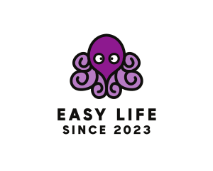 Cute Cartoon Octopus logo design