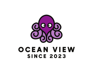 Cute Cartoon Octopus logo design