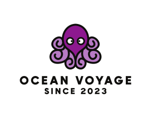 Cute Cartoon Octopus logo design