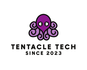 Cute Cartoon Octopus logo design