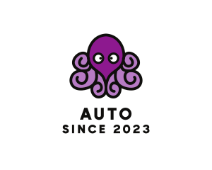 Squiggle - Cute Cartoon Octopus logo design