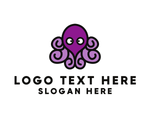 Cute Cartoon Octopus Logo