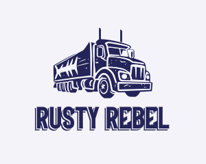 Old Blue Rustic Truck logo design