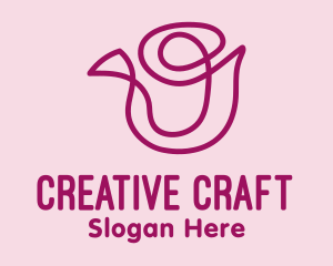 Bloom - Abstract Rose Flower Art logo design