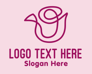 Simple - Abstract Rose Flower Art logo design