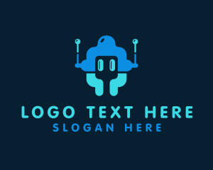 Blue Robot - Startup Tech  Robot logo design