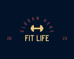 Dumbbell Training Fitness logo design