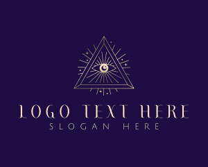 Boho - Moon Eye Triangle logo design