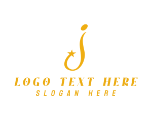 Letter J - Golden Star Letter J logo design