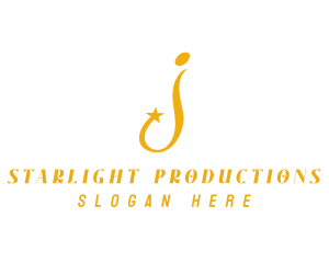 Showbiz - Golden Star Letter J logo design