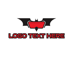 Vr - Bat VR Gaming logo design
