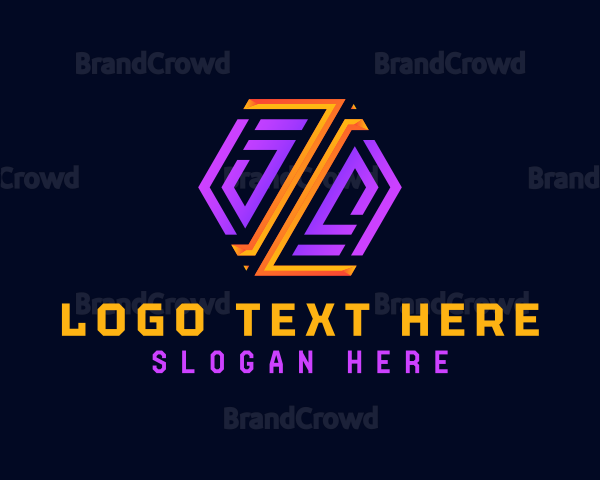 Abstract Hexagon Letter I Logo