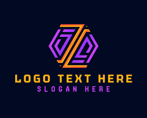 Abstract Hexagon Letter I logo design
