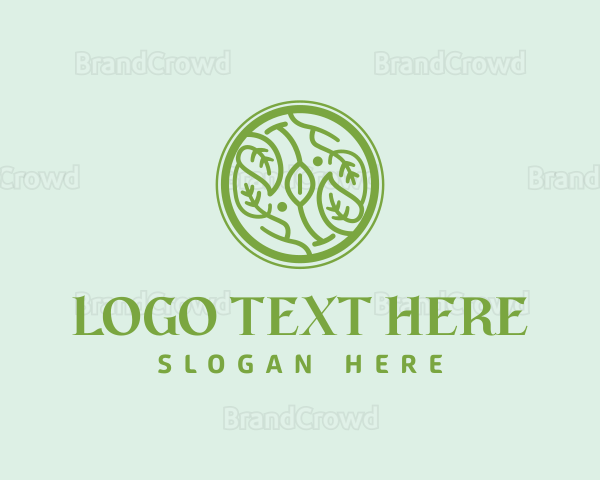 Vegan Leaf Circle Logo