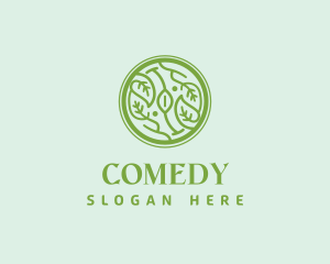 Vegan Leaf Circle Logo