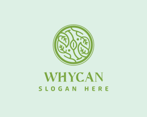 Vegan Leaf Circle Logo