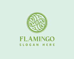 Landscaping - Vegan Leaf Circle logo design