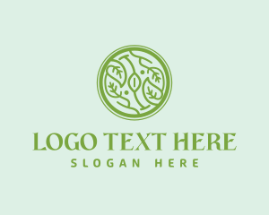 Herbal - Vegan Leaf Circle logo design