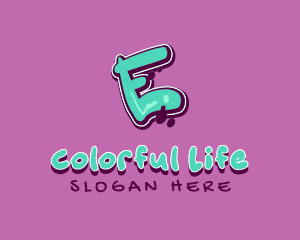 Vibrant - Modern Graffiti Letter E logo design