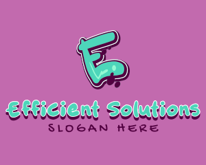 Modern Graffiti Letter E logo design