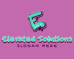 Modern Graffiti Letter E logo design