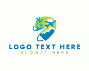 Location - Airplane Tour Pin Travel logo design