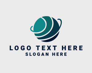 Globe - Cyber Telecom Planet Orbit logo design