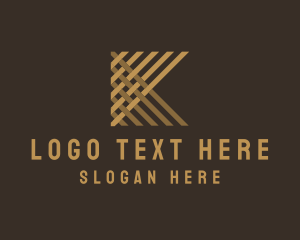 Stripe - Textile Woven Letter K logo design