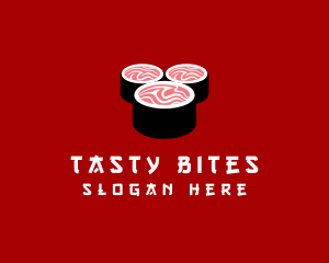 Eat - Japanese Sushi Roll logo design