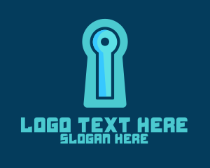 Internet - Blue Tech Keyhole logo design